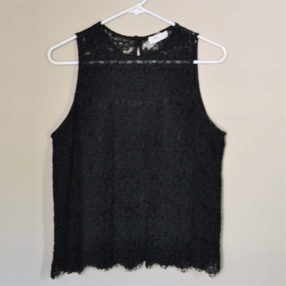 SOPHIE RUE Black Lace Sleeveless Top | Size L